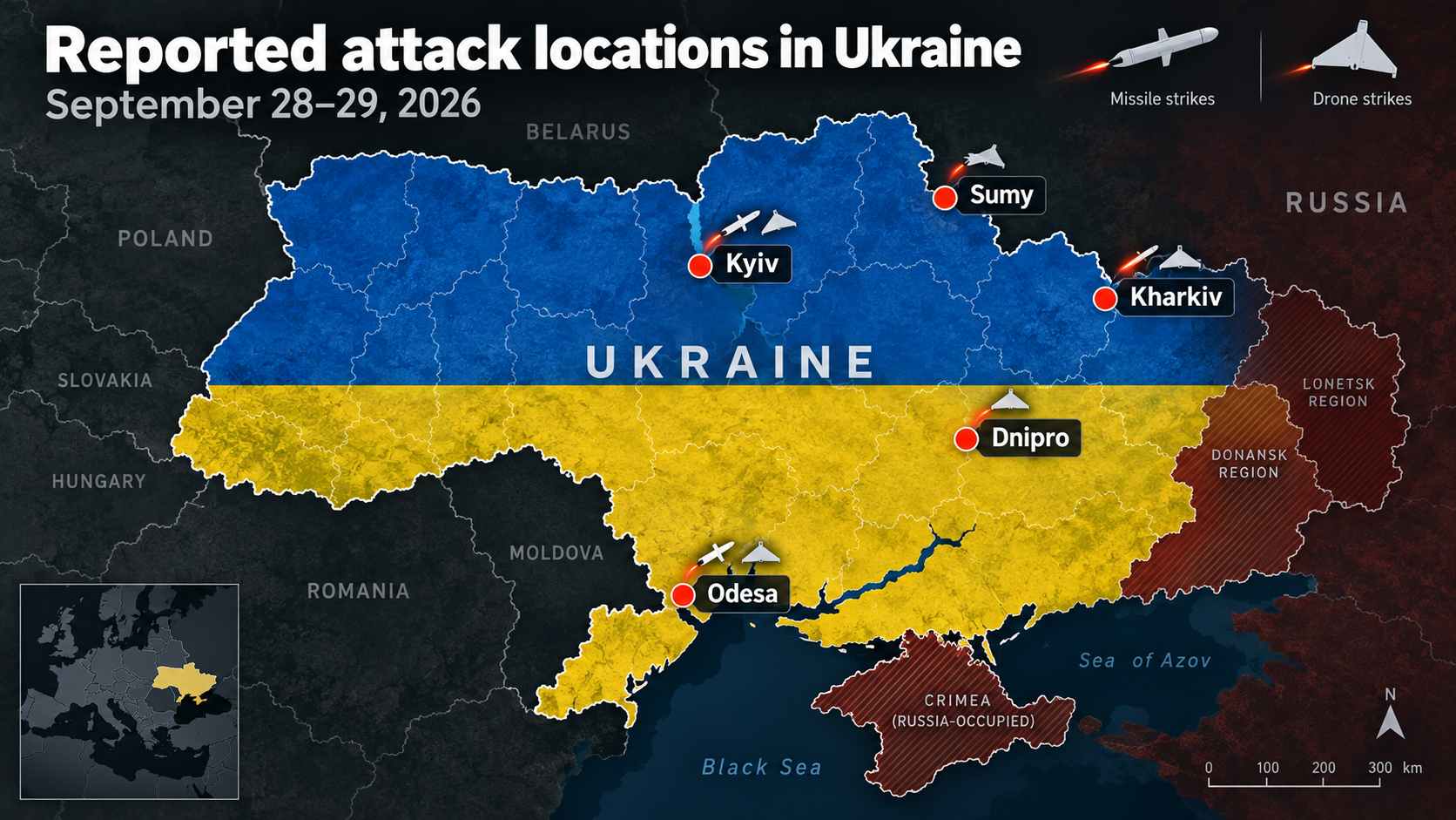 Russia Hits Kyiv With New Wave of Missiles and Faster Drones