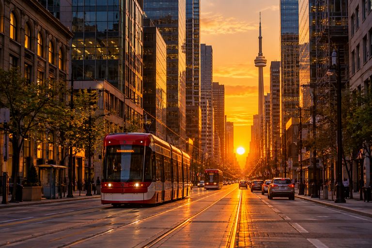 Toronto’s Final Torontohenge Sunset of 2026 Lights Up Downtown Streets