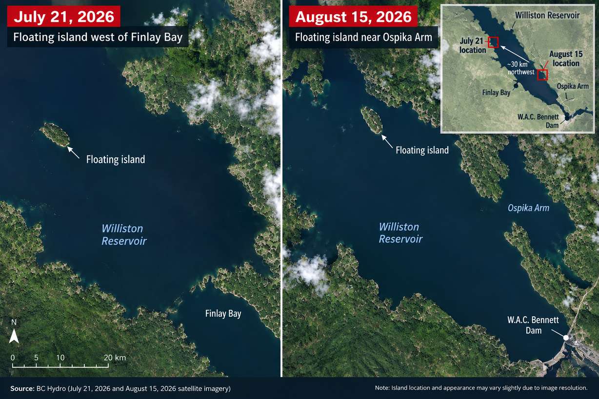 An Island the Size of Two Football Fields Just Travelled 30 KM in B.C.