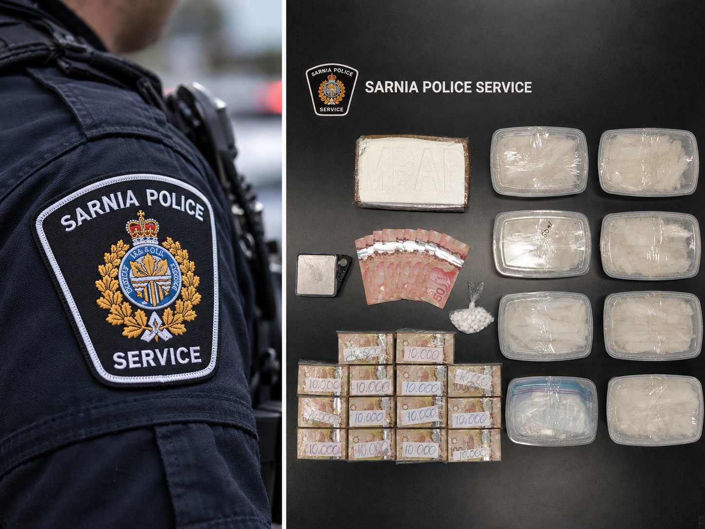 Canada Police Seize 5 kg of Meth and Cocaine, $151K Cash in Sarnia Drug Bust