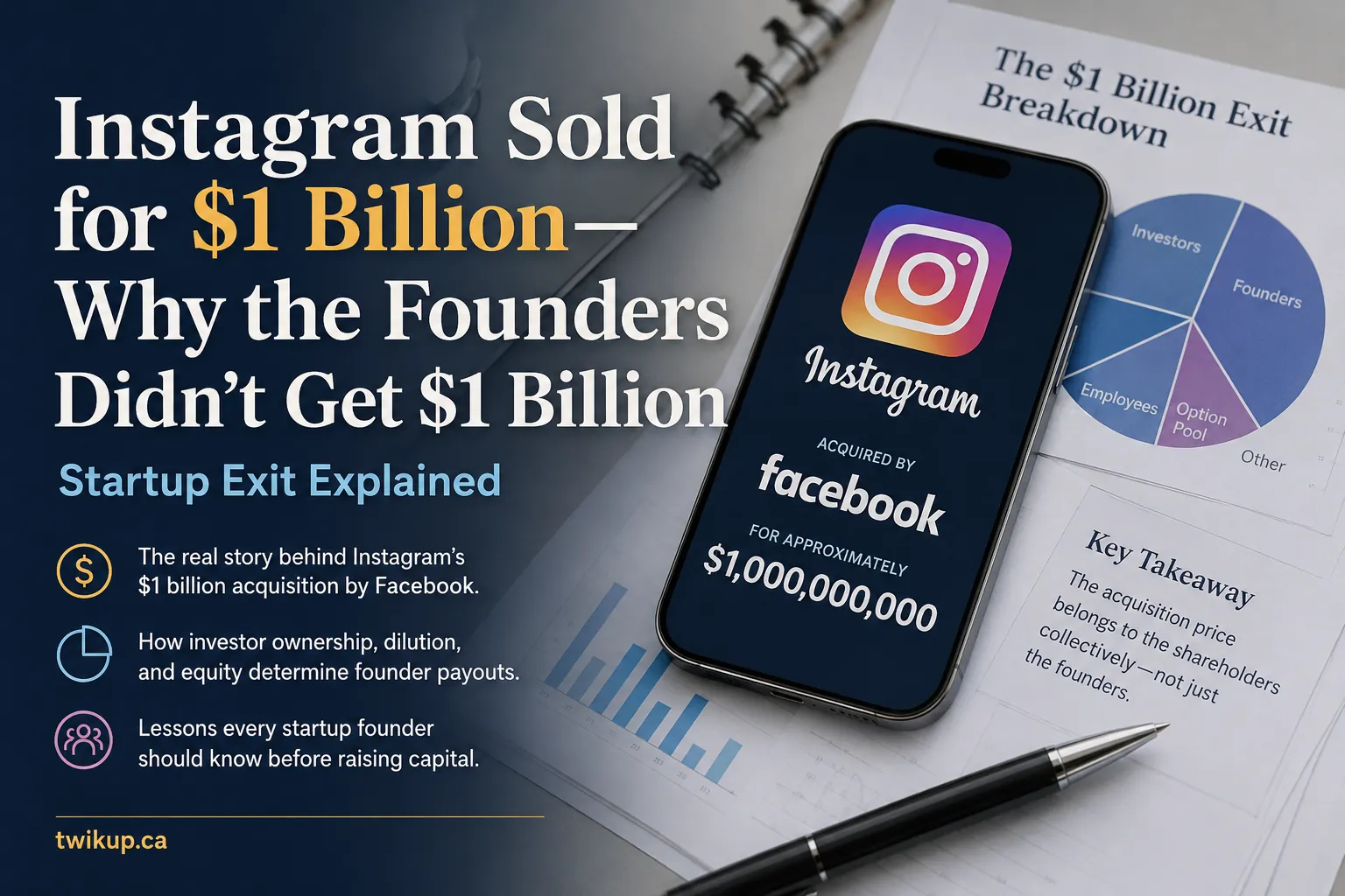 Instagram Sold for $1 Billion—Why the Founders Didn't Get $1 Billion (Startup Exit Explained)